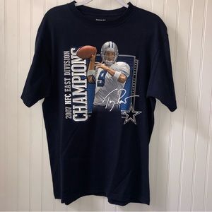 Y2k🏈 Reebok NEC East Division Champions Dallas Cowboys Romo Men’s Sz M T-Shirt